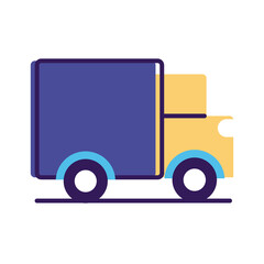 Wall Mural - truck delivery service line and fill style icon