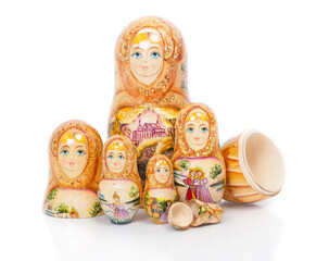 Wall Mural - Group of Russian nesting dolls