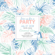 © svsunny - Vector illustration Tropical floral summer party poster with pal