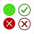 © robcartorres - Check mark and X mark icon. illustration for web and mobile design.