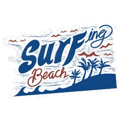 Sticker - surfing beach typography