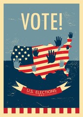 Canvas Print - us elections poster