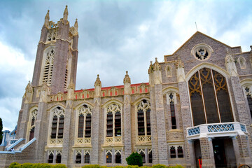 medak cathedral churche side profile medak, telangana, india on 7th july 2016