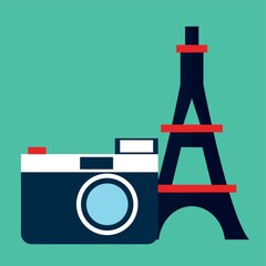 Poster - eiffel tower and camera