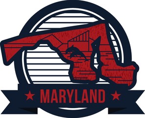 Sticker - map of maryland state