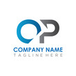 © Rana - Initial Simple Letter OP Logo Design Vector Template. Abstract Minimal OP Letter Logo Design