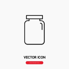 Wall Mural - jar icon vector sign symbol