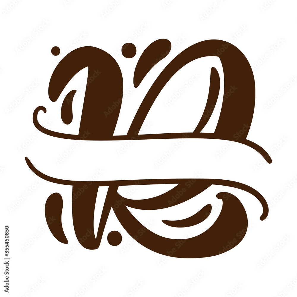 Split R Letter Vertical Split letters R name Vector Hand Drawn calligraphic floral monogram or ...