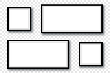 Wall Mural - photo frames. collection photo frames, isolated. template mockup photo frame different shapes. trans