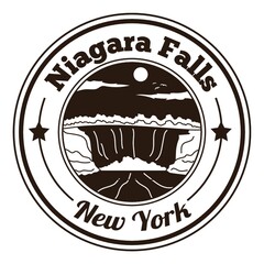 Canvas Print - niagara falls label