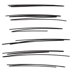 set of hand drawn black lines. vector collection of underline, emphasis, scribble brush strokes.