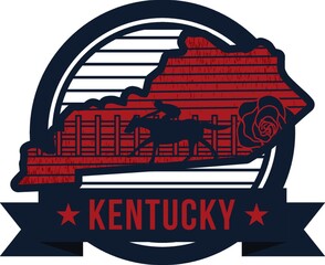 Poster - map of kentucky state