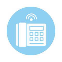 Poster - telephone communication block style icon