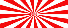 Retro Starburst Or Sunburst Background Pattern With Red White In A Spiral Or Radial Striped Design