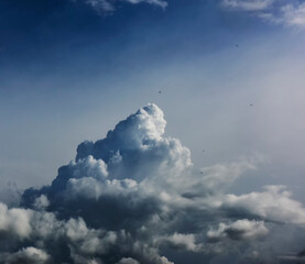 Wall Mural - clouds swirl in the blue sky