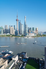 Fototapete - aerial view of shanghai cityscape