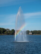 Central Park Reservoir with a fountain