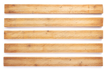 Sticker - wooden board, beam or bars on white background