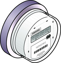 A Smart / Digital IoT Household Electricity / Power Meter With A 1-line LCD.
