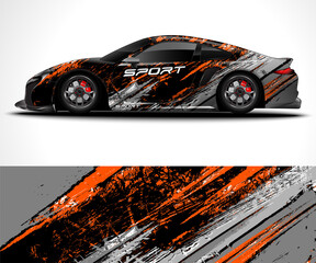 Wall Mural - Racing sport car wrap design and vehicle livery