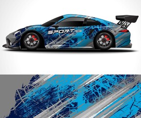 Wall Mural - Racing sport car wrap design and vehicle livery