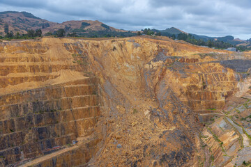 Aerial view of Martha mine at Waihi, New Zealand