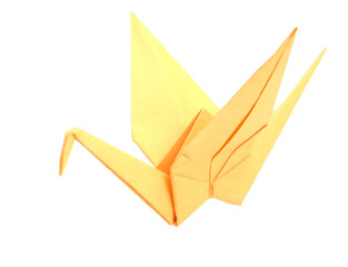 Wall Mural - Origami crane bird isolated white
