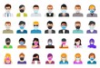 © FreeSoulProduction - vector set of people in medical masks icons