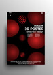 © Phantasm - Modern red 3d banner background design with geometric elements, designed in A4 size for posters, labels, leaflets etc. Trendy pattern and texture in minimalist style. Eps 10 vector