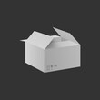 © sabelskaya - Half open white cardboard box - realistic packaging mockup