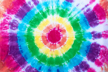 Tie Dye Pattern Hand Dyed On Cotton Fabric Abstract Texture Background.