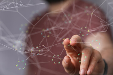 cloud binary code interface digital touch