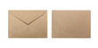 Front and back side of brown craft envelopes isolated on a white background