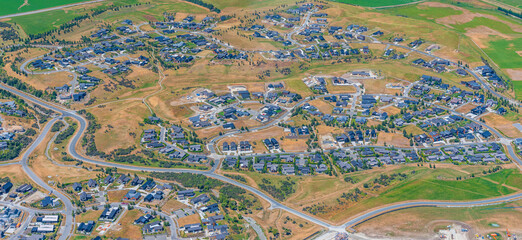 Sticker - Aerial view of residential houses at Queenstown, New Zealand