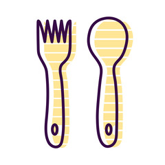 Canvas Print - Cutlery line and fill style icon vector design