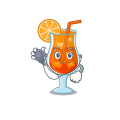 Sticker - Smiley doctor cartoon character of mai tai cocktail with tools