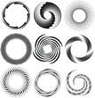 © Karloni - Set of black abstract halftone lines. Circle form.  Geometric art. Trendy design element for frame, logo, tattoo, sign, symbol, web, prints, posters, template, pattern and abstract background