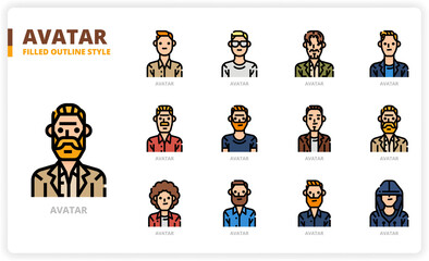 Sticker - Avatar icon set