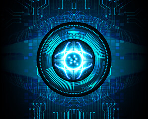 blue eye cyber circuit future technology concept background