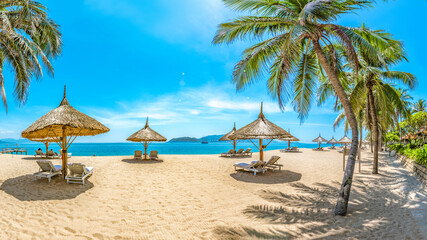nha trang, vietnam beautiful scenery, a tropical coastal vacation paradise in southeast asia.