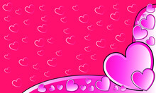 Pink Wallpaper With Pink Hearts