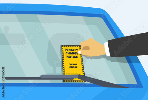 Fotografía Parking violation ticket fine on the windshield of car