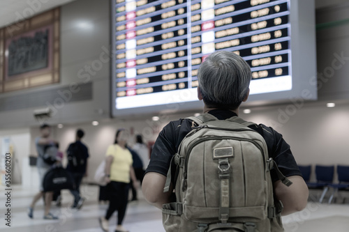 Cuadros en Lienzo Traveler was cancel flights for stop prevent COVID-19 virus disease concept, Sen