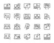 © kornkun - set of meeting online icons, video conference
