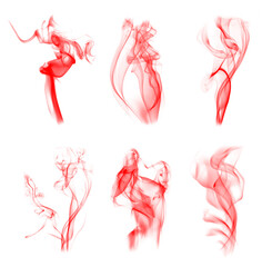 set of red curve smoke lines brushes. smoke background