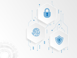 abstract hexagon technology background cyber security concept