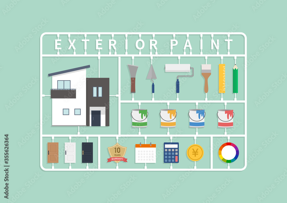 外壁塗装 ペンキ イラスト アイコン Architecture Wall Mural Architectu Mayucolor