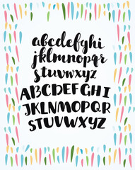 Wall Mural - Vector alphabet. Hand drawn letters. Letters of the alphabet written with a brush.