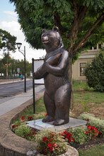 Monument To Bear Wojtek In Zagan. Poland