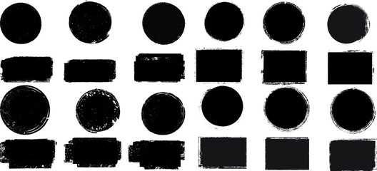 Grunge post Stamps Collection, Circles. Banners, Insignias , Logos, Icons, Labels and Badges Set . vector distress textures.blank shapes.